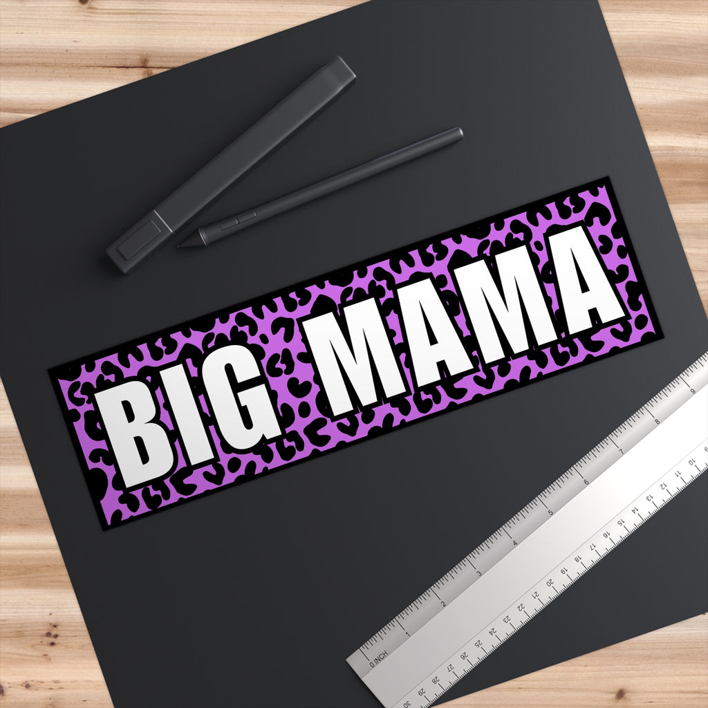 Big Mama Leopard Bumper Sticker — Bold Purple Car Decal