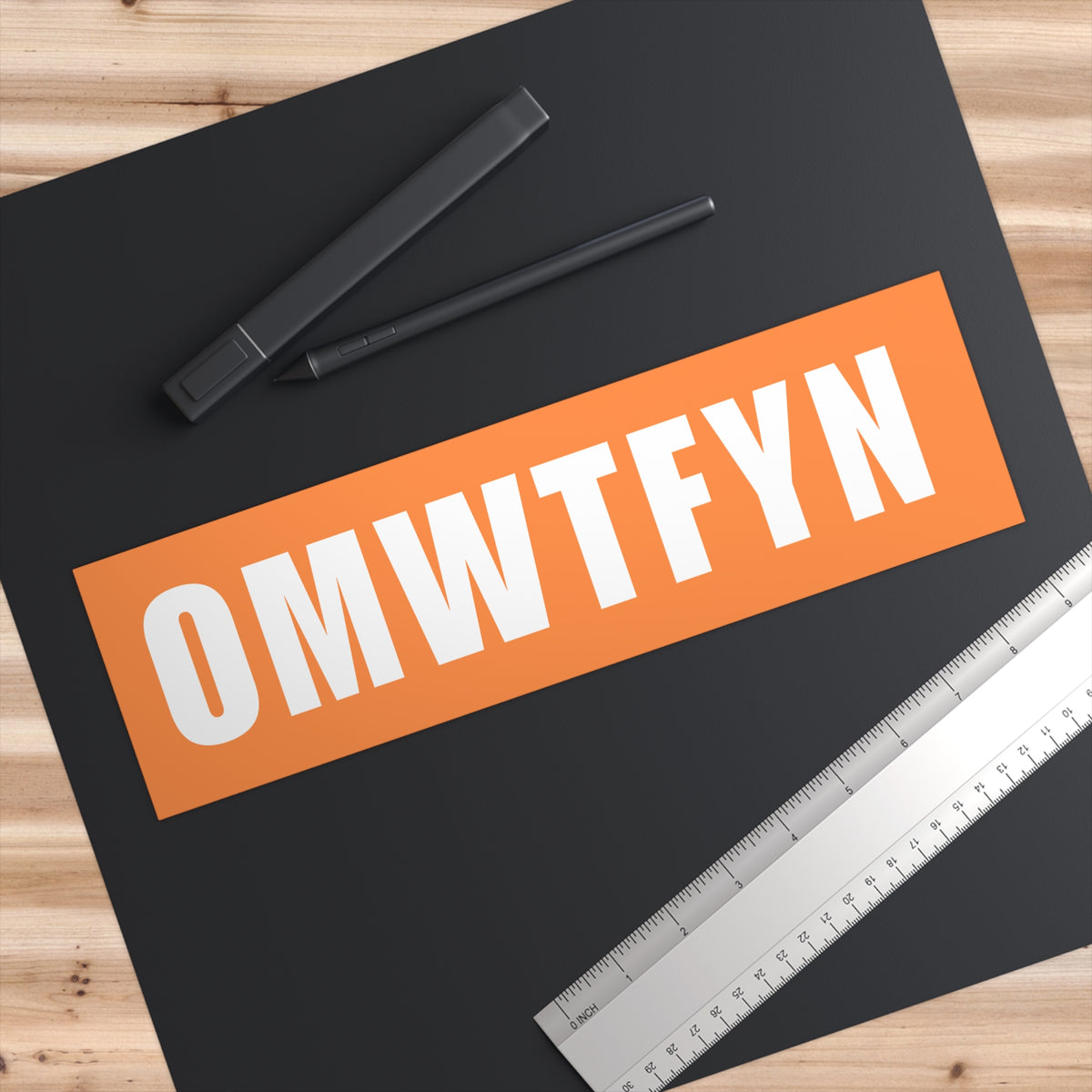 OMWTFYN Bumper Sticker — Bold Orange Travel/Van Decal