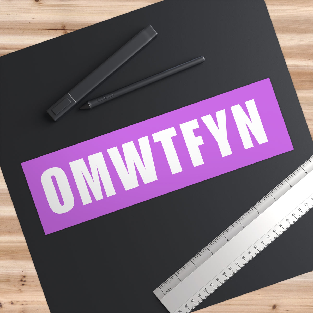 Bumper Sticker — "OMWTFYN" Bold Purple Decal (Funny Travel Car Sticker)