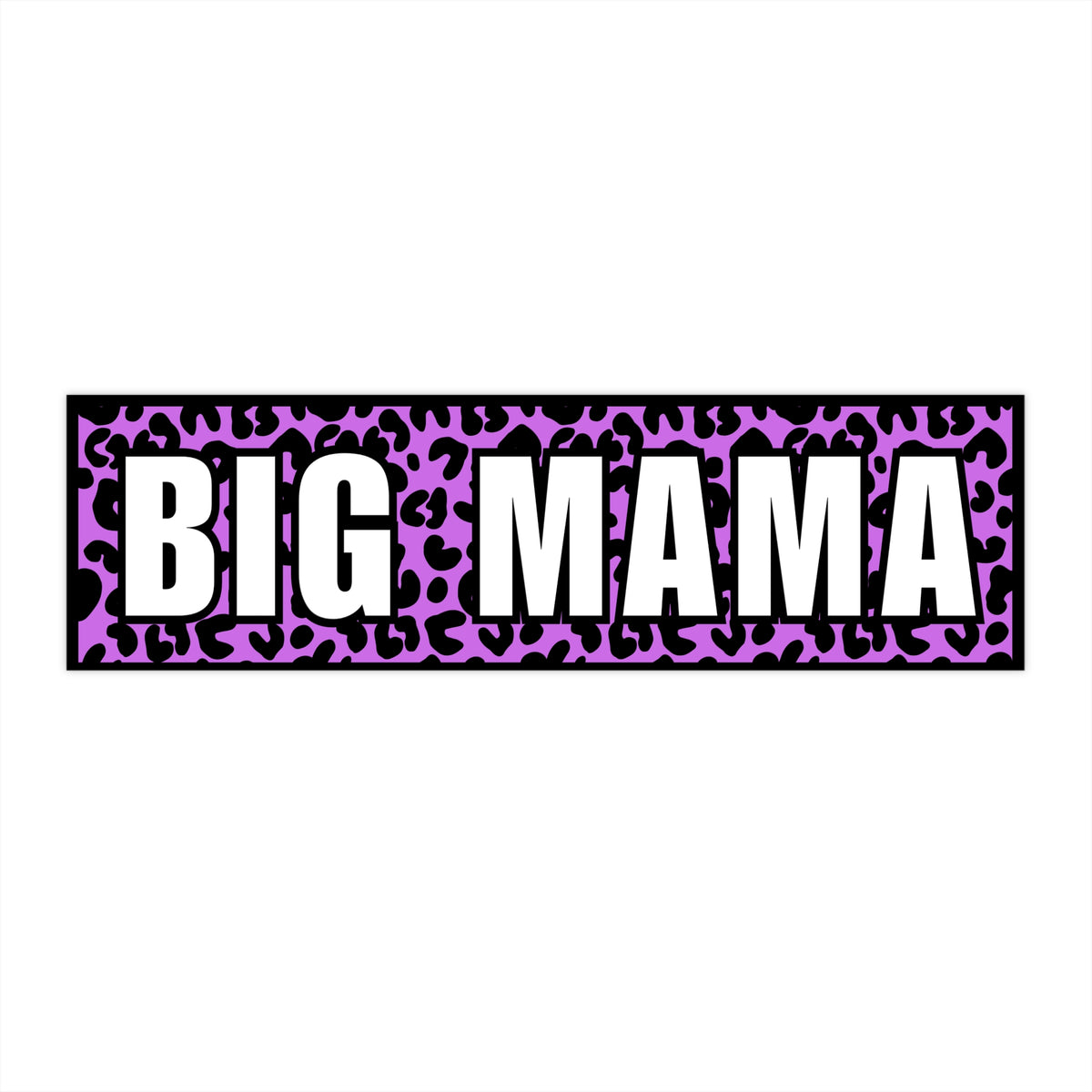 Big Mama Leopard Bumper Sticker — Bold Purple Car Decal
