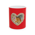 Cute Orange Cat Heart Mug — "Sassy Kitty" Ceramic Coffee Cup (11oz/15oz)